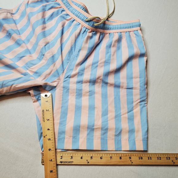J. McLaughlin Men's Size S NWT Gibson Swim Trunks Regency Stripe Pink Blue - Picture 8 of 8